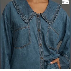 Pilcro Blue Denim Top